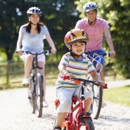 family biking